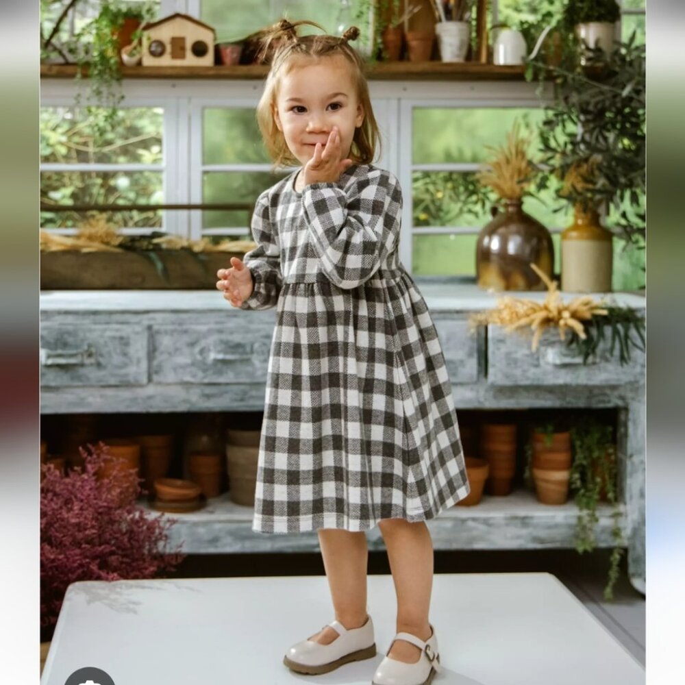 Rise little Earthling plaid dress